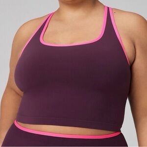 Fabletics Oxblood and Pink Crush Tank